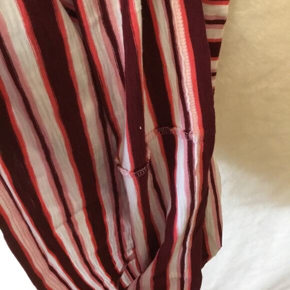 GAP Factory Burgundy Pink Stripe Pocket T-Shirt Dress - Picture 13 of 13